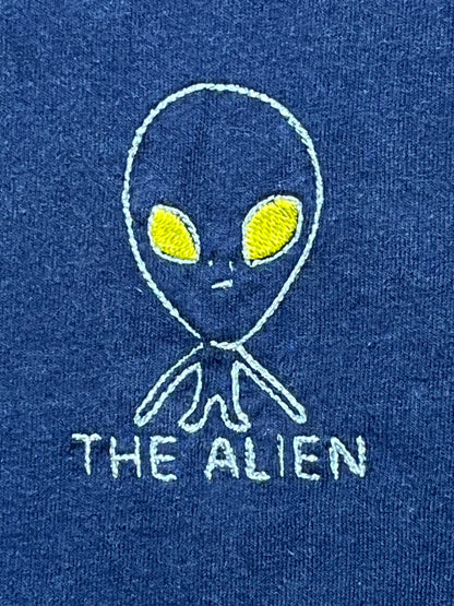 【初回モニター限定】［プレミアム刺繍・エイリアン] フェードウォッシュ Tシャツ – ネイビー