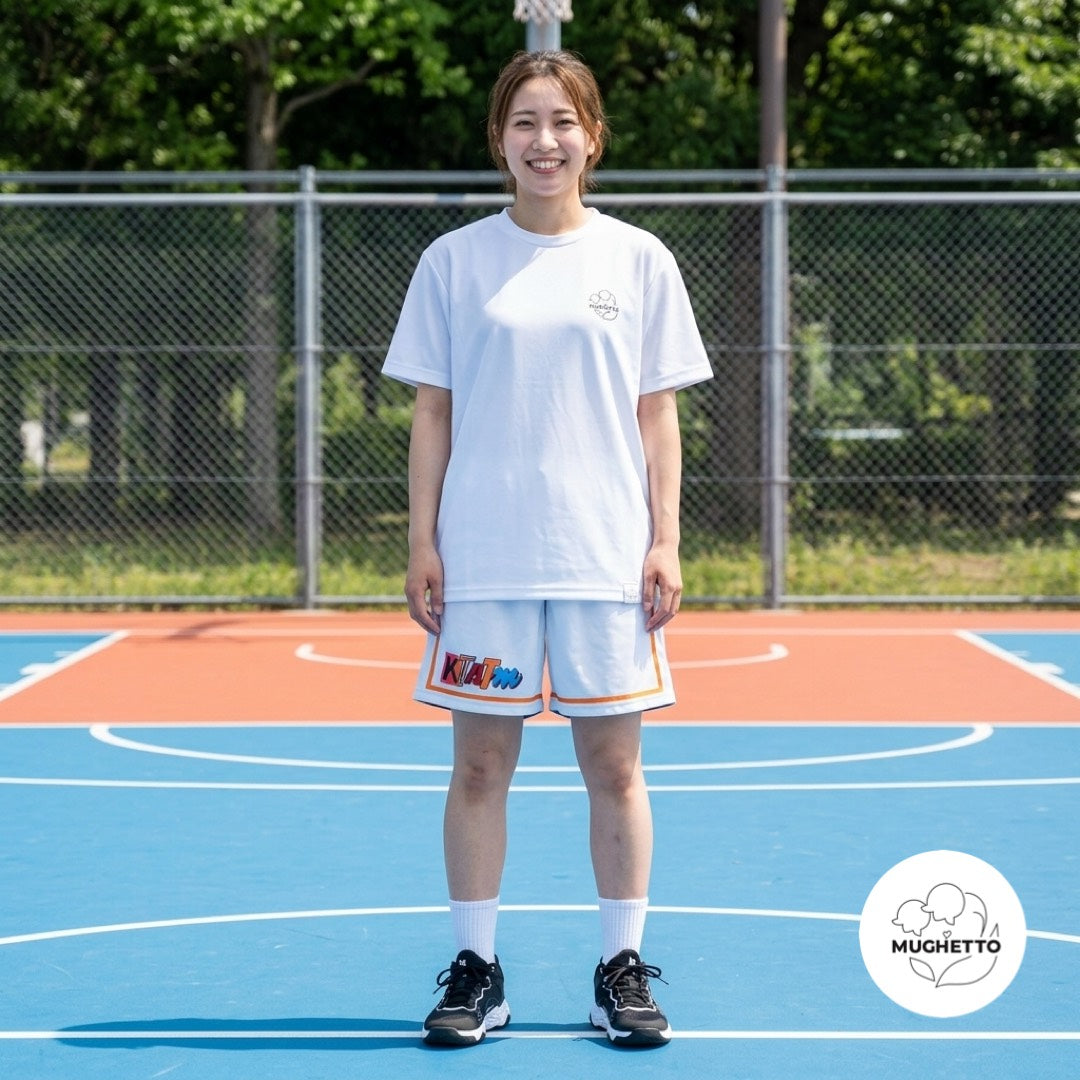 【初回モニター限定】［プレミアム刺繍・MUGHETTO]アクティブドライTシャツ  - ホワイト