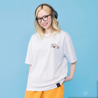 【初回モニター限定】［プレミアム刺繍・BackDunkCat]アクティブドライTシャツ  - ホワイト